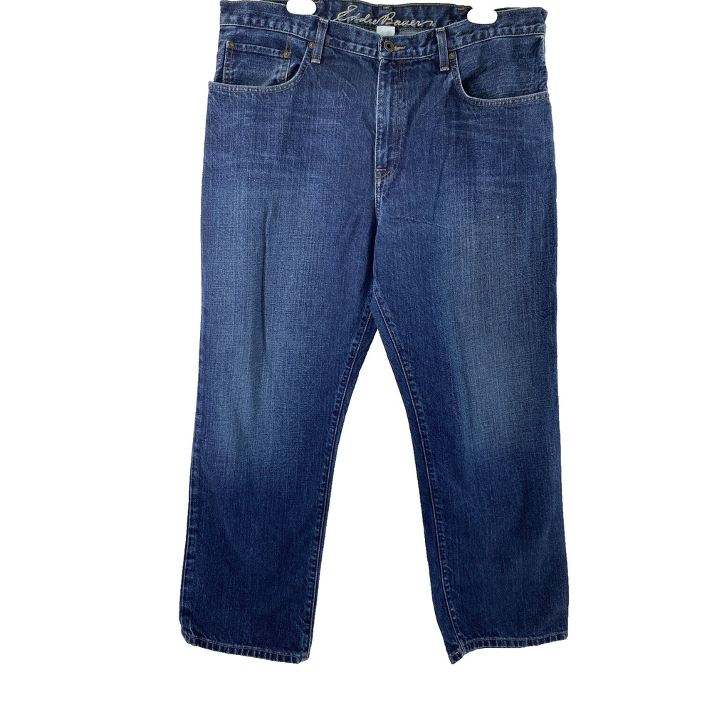 Eddie Bauer Jeans Mens 36 x 29 Blue Medium Washโ Denim Straight Relaxed Casual